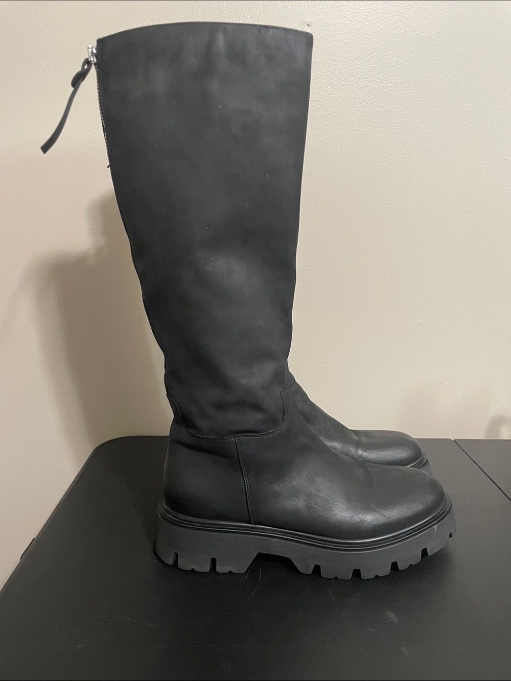 Clarks Black Knee High Lined Winter Boots Size 8
